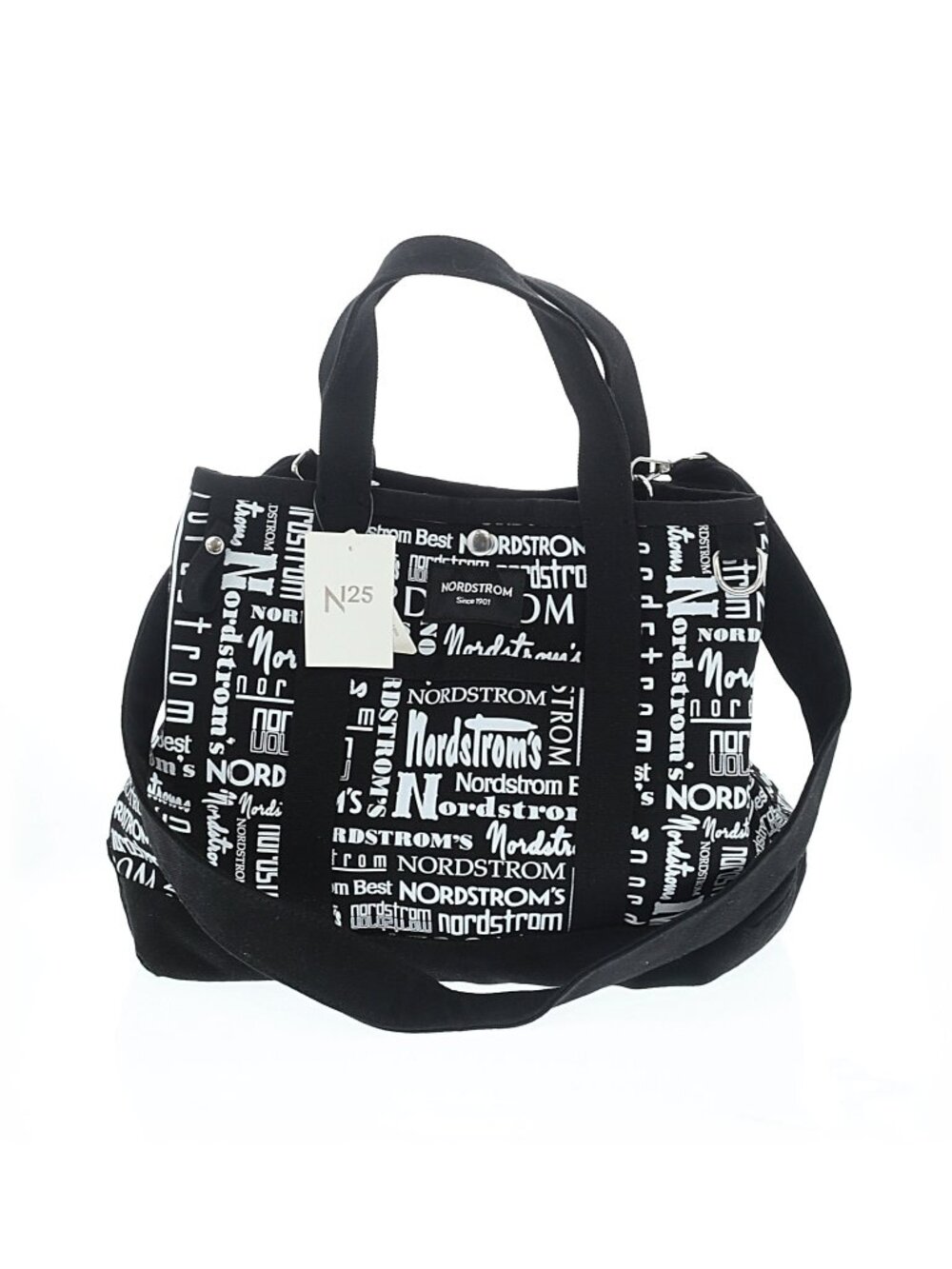 Nordstrom 125th Anniversary Large Black & White Logo Tote Bag ~ NWT